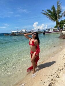 Danicahotcum Hot in red swimsuit Pic 3