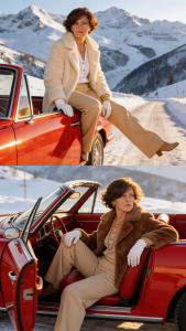 leather car interior and lady de Vivian_Violet_  6 Imagens