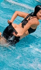 skinny_milky Relaxing day at daddy's pool Pic 2