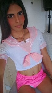karen_sofia_ sexy skirt pink latex Poză 5