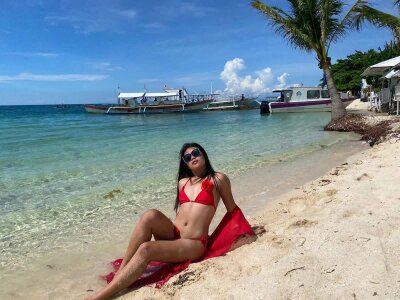 Danicahotcum Hot in red swimsuit Pic 2