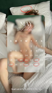 Annbarbiee SCHEDULE FOR MAY Pic