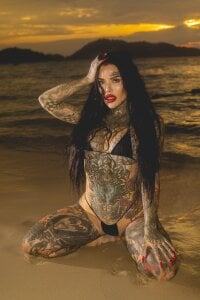 darkinkedbabe night beach shoot Foto 7