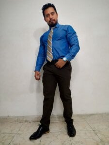 KalethBigDick Brown and blue suit Pic 3