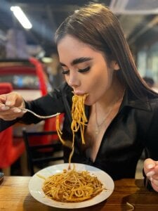 MaddyMay_ Enjoying my favorite food...Do you want it from my mouth? Pic 2