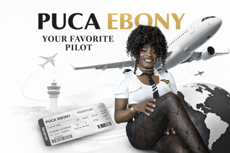 puca_ebony I'll be your submissive, sexy flight attendant. A flight of pure pleasure. Foto