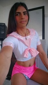 karen_sofia_ sexy skirt pink latex Poză 3