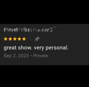 Private show Reviews ☆☆☆☆☆ de MarlaFknSinger  3 Imagens