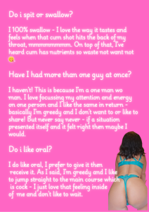 LovelyLucinda Sex Questionnaire Pic 3