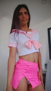 karen_sofia_ sexy skirt pink latex Poză 8