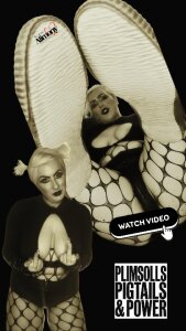 GoddessAlimony BLACK & WHITE HUMILIATION: PIGTAILS, PLIMSOLLS, AND POWER Hình