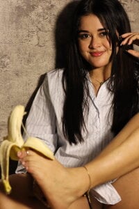 goddessfeetxx Squashing a banana Pic 4