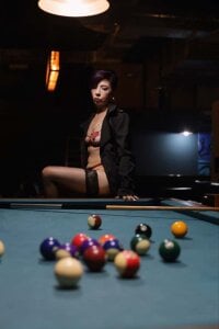 Trinityy__ Mature red head sexy lingerie and heels! Teasing in at night bar playing pool! Fuck me in the table Pic 6