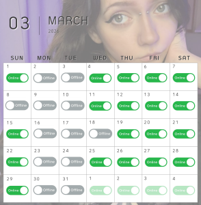 miuri_miy Schedule for March Hình