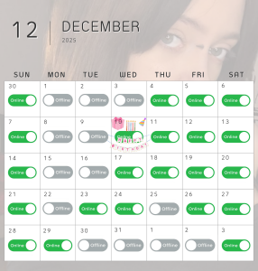 miuri_miy Schedule for December Pic