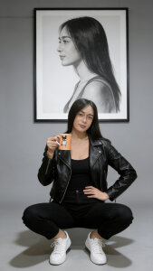 AsianWildAmanda Black leather Pic