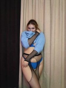Miss_Elsa_Soft Tease in Blue#lingerie#sexy#teasing#fishnets图片 5