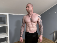 Meaty dilf plays with his big dick